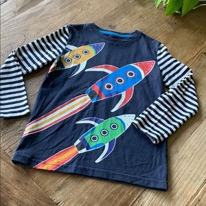 Mini Boden long sleeve rocket shirt